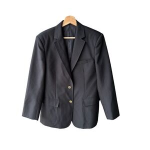 Neil Allyn Career Apparel Blazer Black Gold Crest Buttons Professional Size 10
